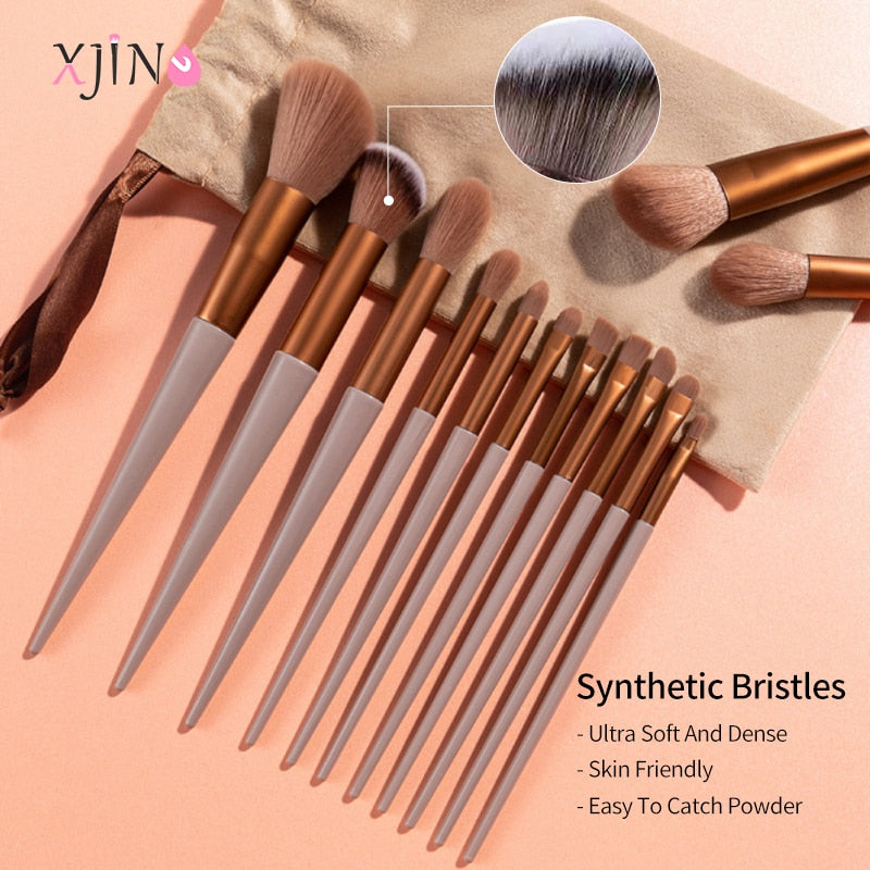 XJING 13pc Makeup Brushes Set Make Up Concealer Blush Cosmetic Powder Brush Eyeshadow Highlighter Foundation Brushes Beauty Tool