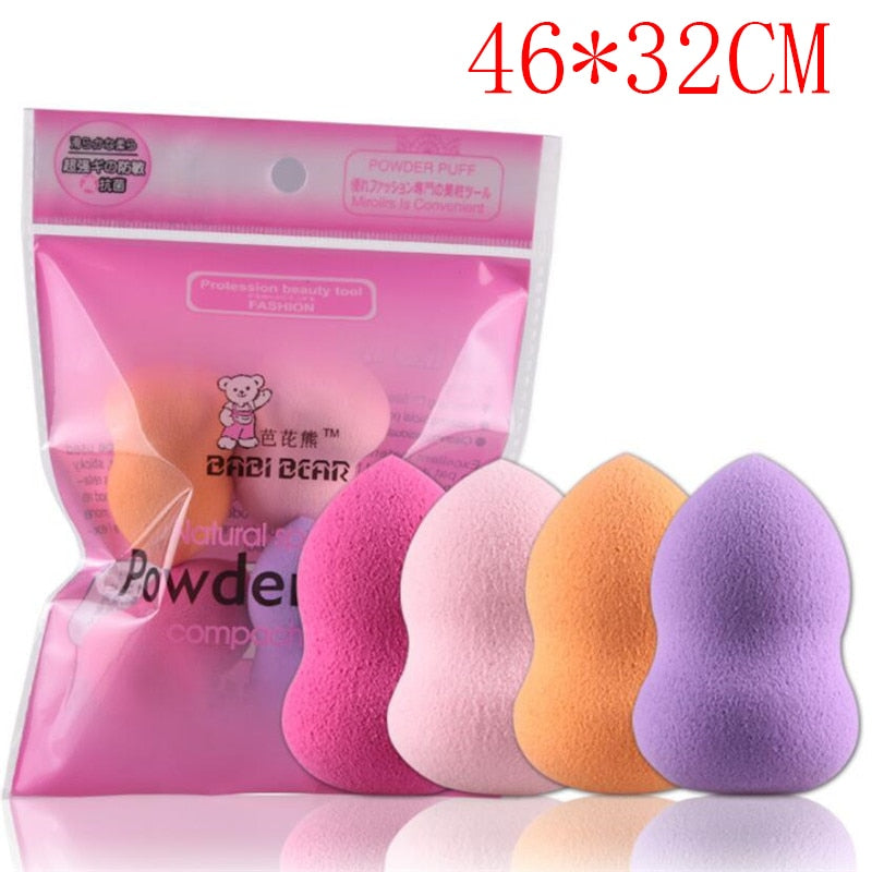 4pcs Makeup Blender Cosmetic Puff Makeup Sponge with Storage Box Foundation Powder Sponge Beauty Tool Women Make Up Accessories