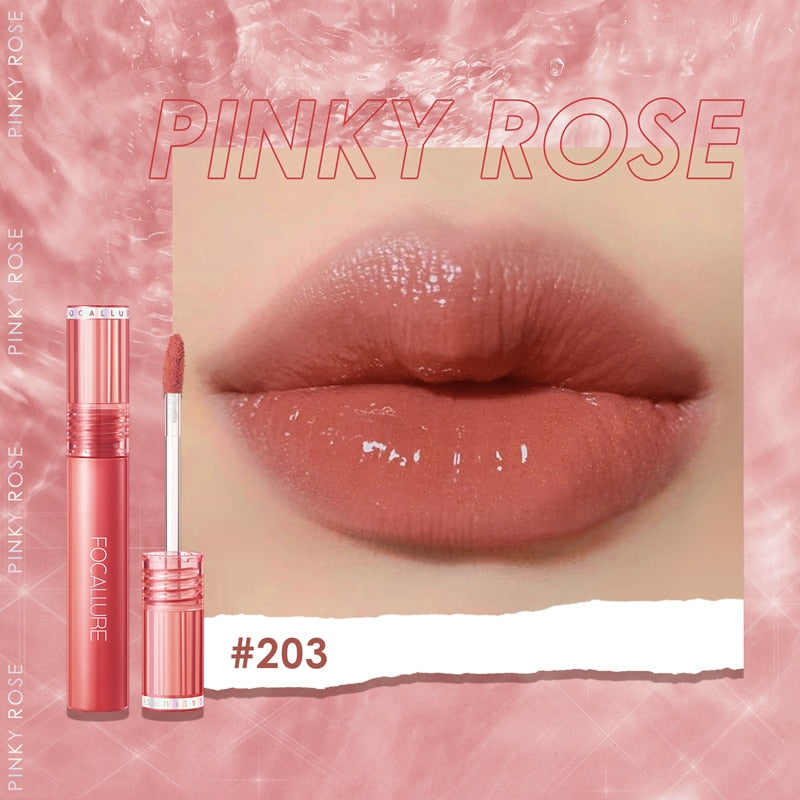 FOCALLURE Shiny Nourish Lipgloss 17 Colors Long-Lasting Glossy Lipstick Waterproof Non-Stick Cup Moisturizing Lip Cosmetic