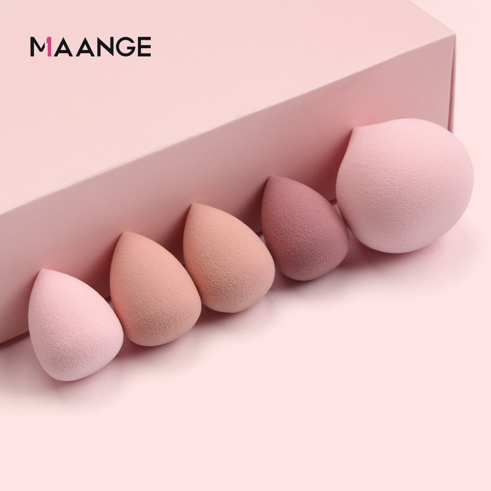 MAANGE Pro Pink Makeup Brush with Mini Sponge Sets EyeShadow Foundation Powder Blush Eyeliner Eyelash Beauty Make Up Tools Set
