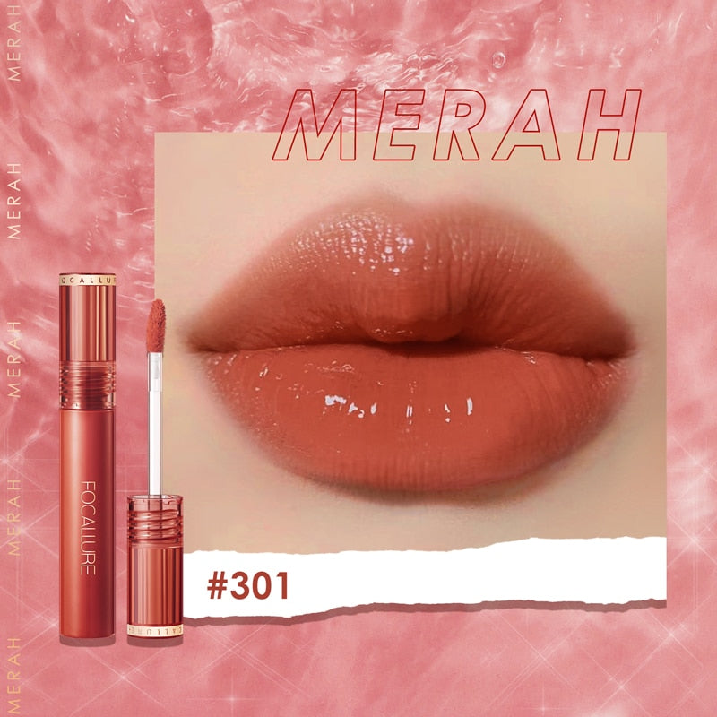 FOCALLURE Shiny Nourish Lipgloss 17 Colors Long-Lasting Glossy Lipstick Waterproof Non-Stick Cup Moisturizing Lip Cosmetic