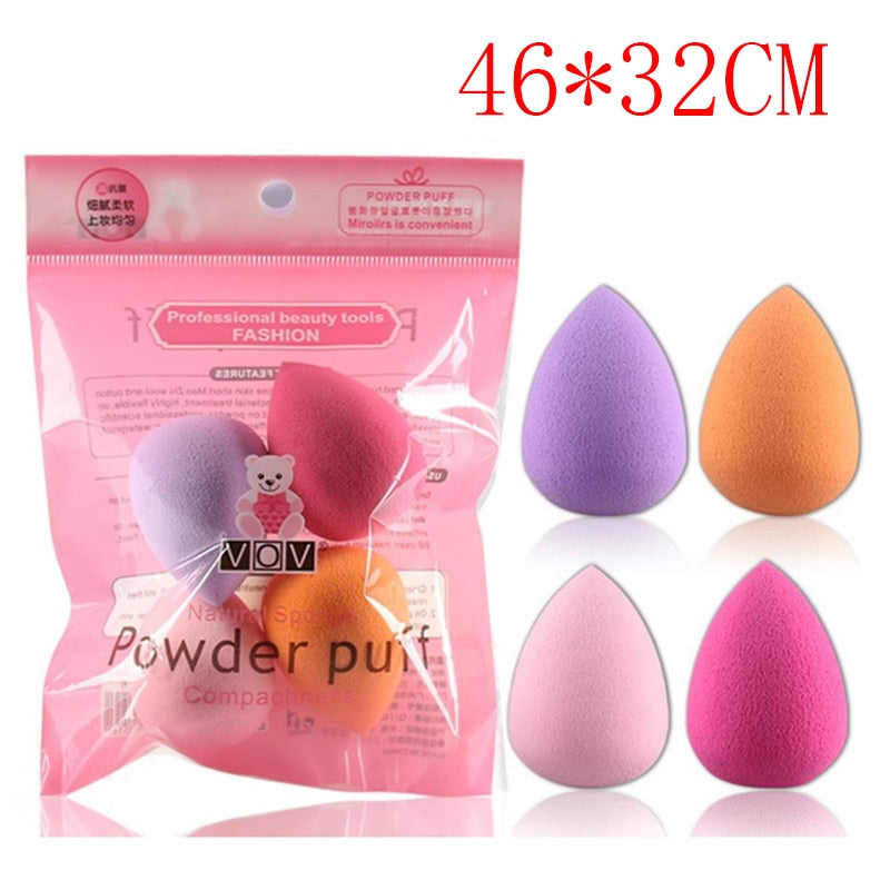 4pcs Makeup Blender Cosmetic Puff Makeup Sponge with Storage Box Foundation Powder Sponge Beauty Tool Women Make Up Accessories