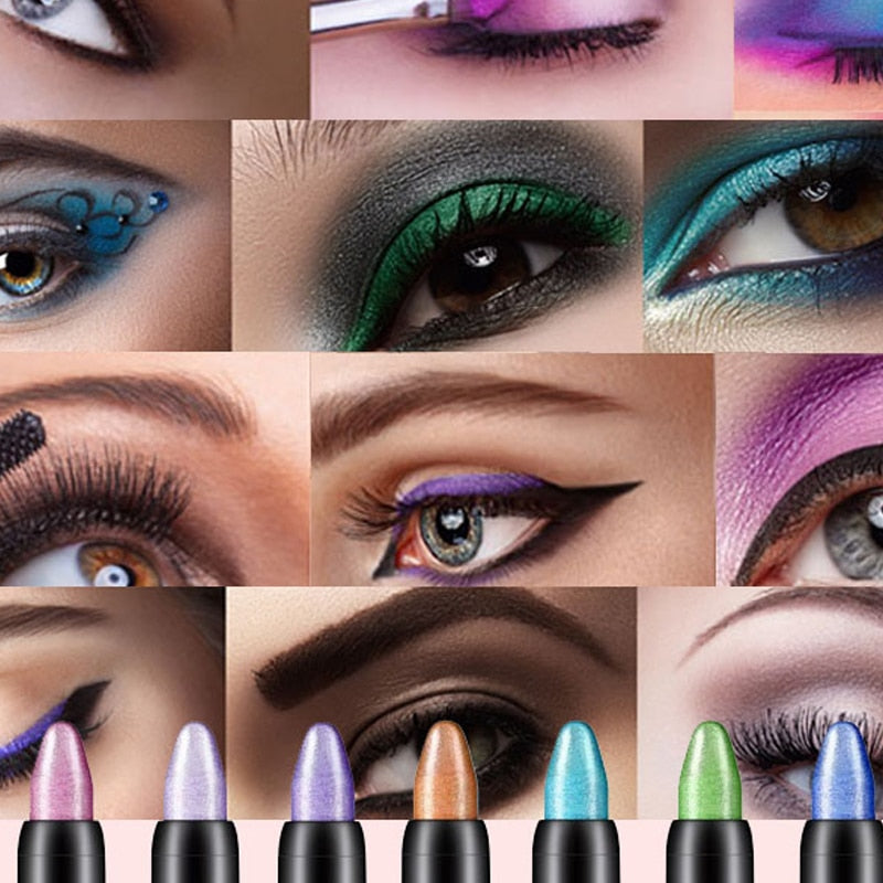 15 Color Highlighter Eyeshadow Pencil Waterproof Glitter Matte Nude Eye Shadow Makeup Pigment Cosmetics White Eyeliner Pen