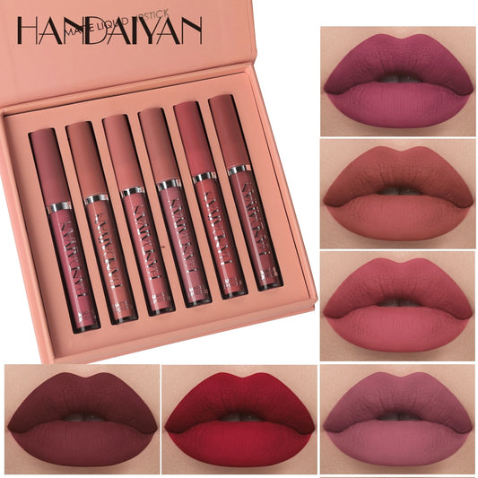 HANDAIYAN Lipgloss Makeup liquid Lipstick Makeup Matte Long Lasting Waterproof Velvet Liquid Lip Stick Sexy Fashion Lips Make Up