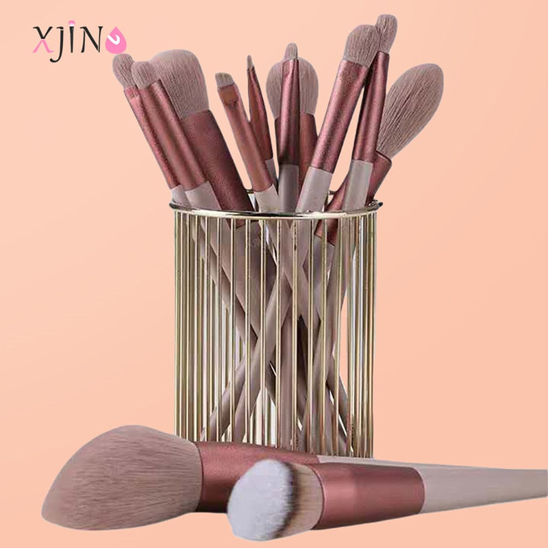 XJING 13pc Makeup Brushes Set Make Up Concealer Blush Cosmetic Powder Brush Eyeshadow Highlighter Foundation Brushes Beauty Tool