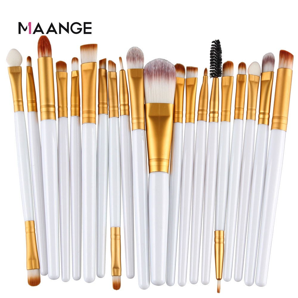 MAANGE 3/20 Pcs Makeup Brush Set Pro Eyeshadow Blending Foundation Powder Eyebrow Brush Double Head Brush Beauty Make Up Kits