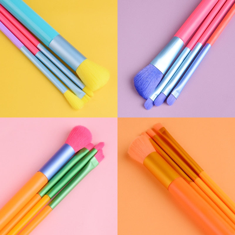 15pcs Makeup Brushes Professional Powder Foundation Eyeshadow Make Up Brush Set Synthetic Hair Colourful Makeup Brushes