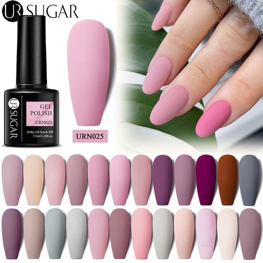 UR SUGAR 7.5ml Dark Purple Gel Nail Polish Soak Off UV LED Semi Permanent Gel Varnishes Manicure Nails Art Matte Top Coat Needed